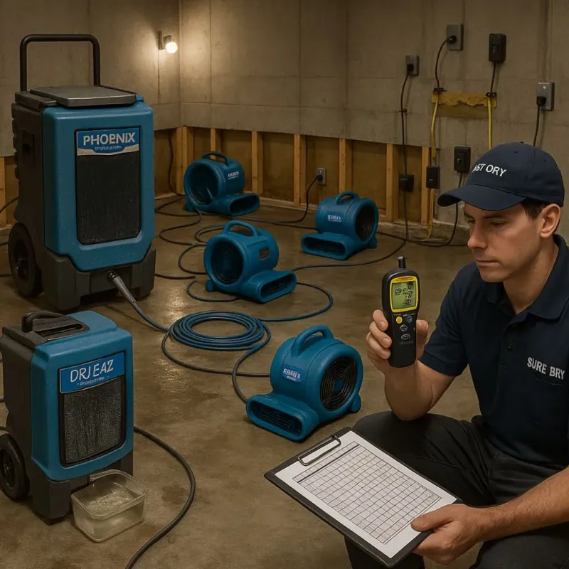 Structural Drying and Dehumidification process in Goodman, MS